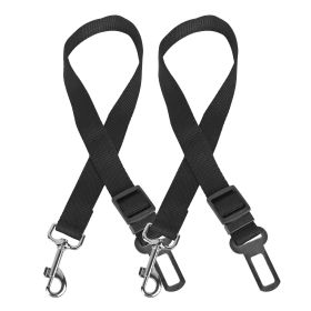 2Pcs Pet Dog Seat Belt Leash Adjustable Pet Dog Cat Safety Leads Harness Car Vehicle Nylon Fabric Seatbelt Strap (Option: 2Pcs)
