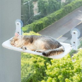 MEWOOFUN Cat Window Perch Hammock With Steel Frame And Strong Suction Cups Washable Cat Bed Seat For Indoor Cats White Medium (Option: WP050)